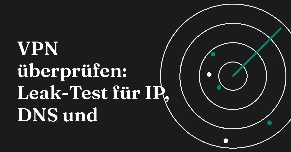 VPN überprüfen: Laptop mit geöffnetem Leak-Test, der IP- und DNS-Adressen anzeigt