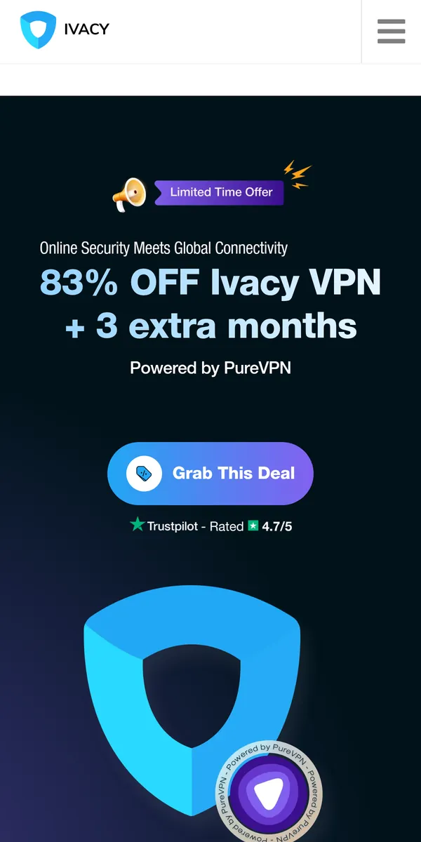 Startseite von Ivacy auf dem Smartphone – im Vergleich: bester VPN für die Schweiz