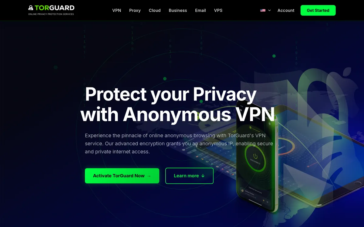 Startseite von TorGuard am Computer – im Vergleich: bester VPN für die Schweiz