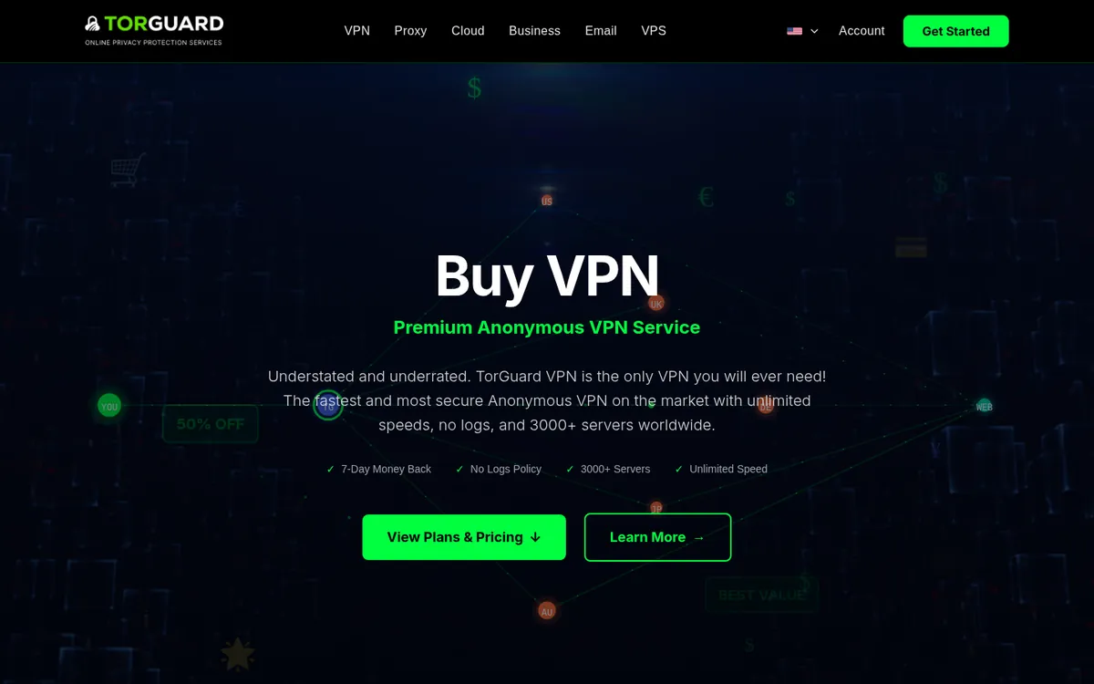 Preisseite von TorGuard – im Vergleich: bester VPN für die Schweiz