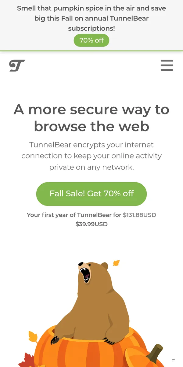 Startseite von TunnelBear auf dem Smartphone – im Vergleich: bester VPN für die Schweiz